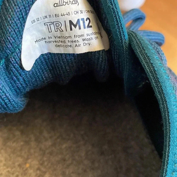 Allbirds men’s teal/blue lace up sneakers - size 12 - great condtion - Picture 5 of 6